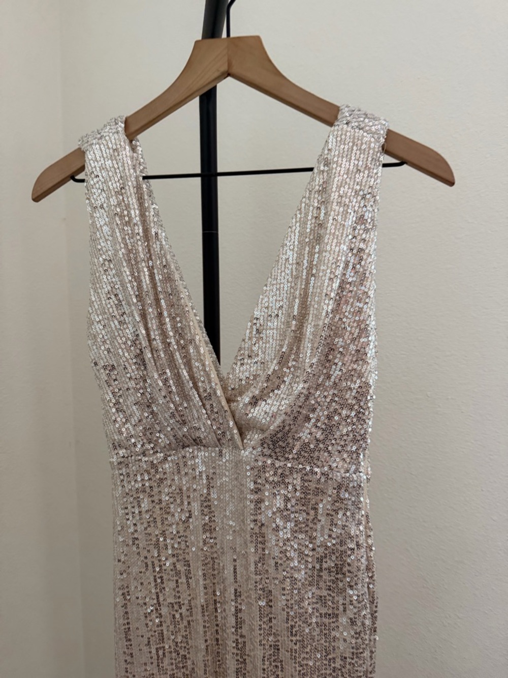 Windsor Diane sequin gold Dress mermaid drape back - Picture 6 of 8
